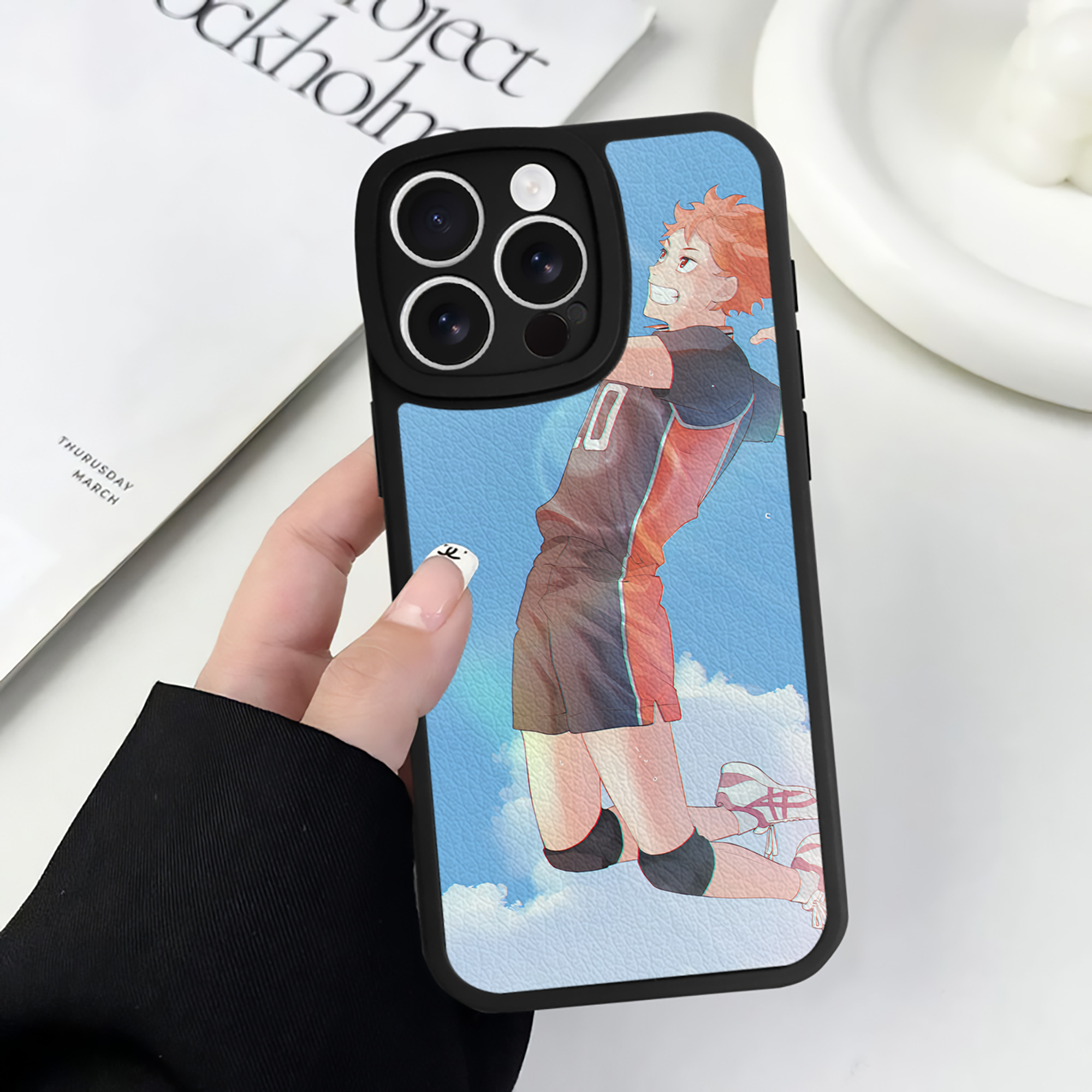（画像用） ハイキュー!! Haikyu!! 【iPhone 16シリーズ対応】シリコンスマホケース（レザー調） 材質：シリコン